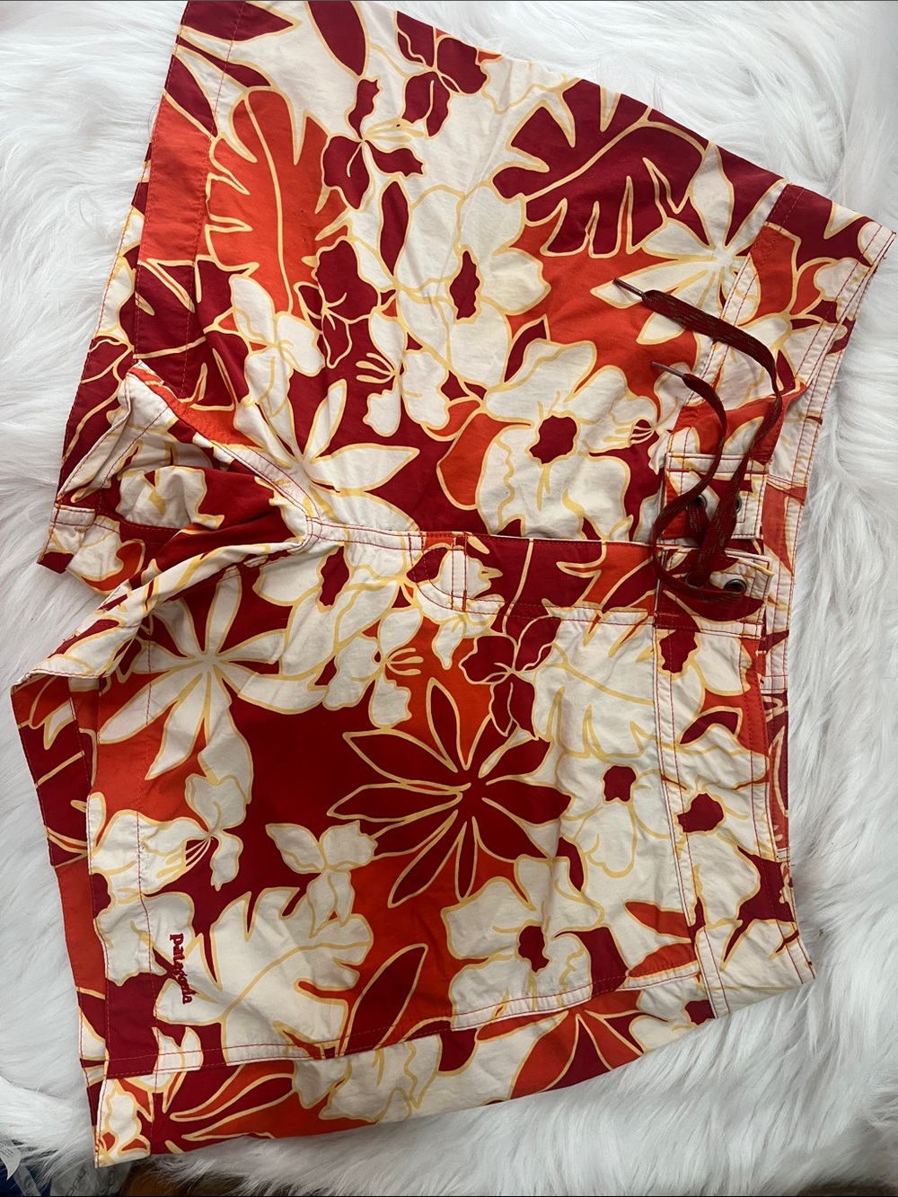 Women’s Patagonia Floralr Board Shorts - Red , Orange and White